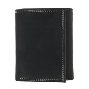 CTM Men's Leather Contrast Stitch Trifold Wallet